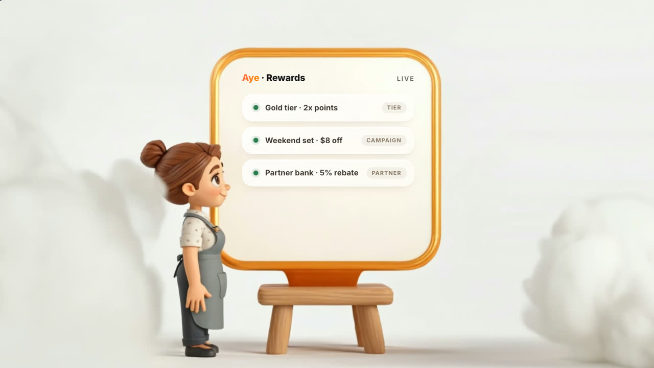Mei publishing reward rules on her portal